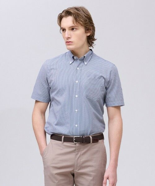 J.PRESS / ジェイプレス シャツ・ブラウス | 新色追加【 高通気性 / 軽量 / ノンアイロン / 撥水】【BEAT HEAT SYSTEM】半袖シャツ / B.D.(ネイビー系3)