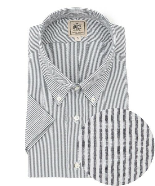 J.PRESS / ジェイプレス シャツ・ブラウス | 【KING SIZE / BEAT HEAT SYSTEM】半袖シャツ / B.D.（ネイビー系1）