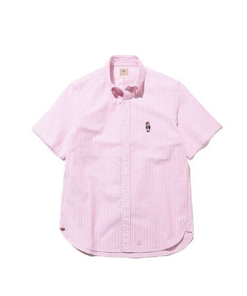 J.PRESS / ジェイプレス シャツ・ブラウス | 新デザイン【BULLDOG BOY】オックスフォード 半袖シャツ / B.D.(レッド系1)