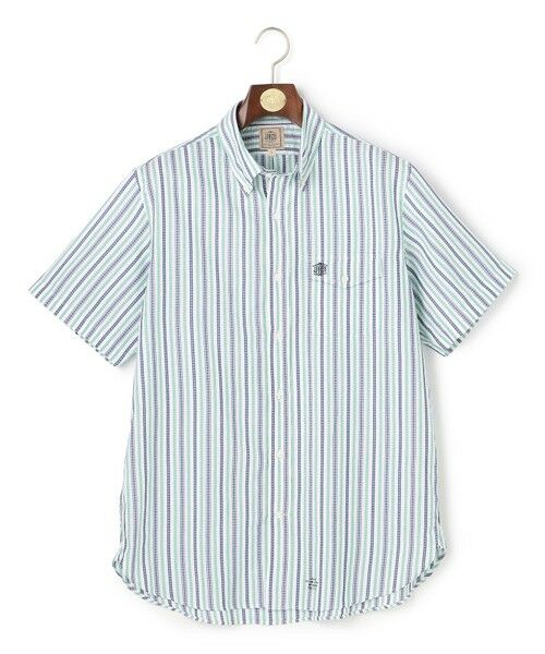 J.PRESS / ジェイプレス シャツ・ブラウス | 【Aero Weave】クールマックスサッカー ストライプ シャツ / B.D.（グリーン系1）