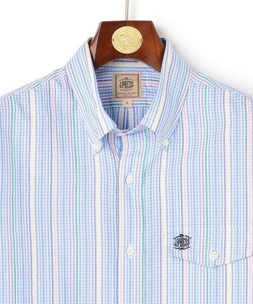 J.PRESS / ジェイプレス シャツ・ブラウス | 【KING SIZE 】【吸水速乾 / 接触冷感 / 高通気性】Aero Weave クールマックスサッカー ストライプ シャツ / B.D. | 詳細4