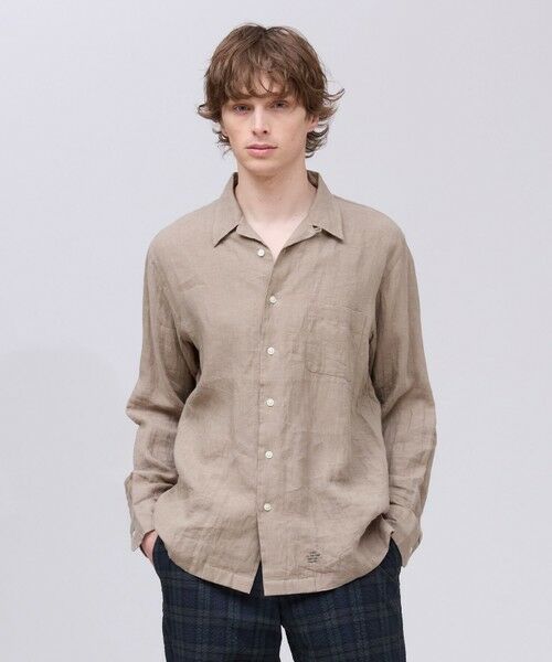 J.PRESS / ジェイプレス シャツ・ブラウス | 【LIBECO】リネンオープンカラー シャツ(ベージュ系)