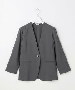 J.PRESS / ジェイプレス ノーカラージャケット | 【セットアップ対応】ファンマートロストレッチ ノーカラー ジャケット