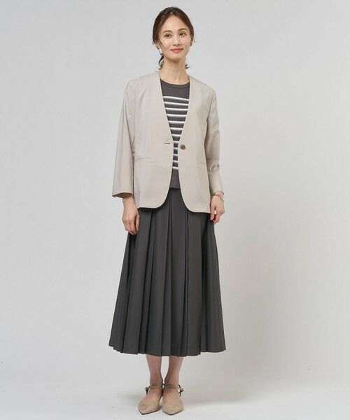 J.PRESS / ジェイプレス ノーカラージャケット | 【セットアップ対応】ファンマートロストレッチ ノーカラー ジャケット | 詳細9