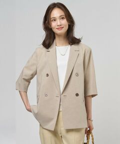 J.PRESS / ジェイプレス テーラードジャケット | BREEZ COOL トロ ハーフスリーブ ダブル ジャケット