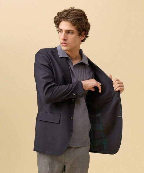 J.PRESS / ジェイプレス テーラードジャケット | 【SHACKET】ブラックウォッチ サマーダブルフェイス ジャケット(ネイビー系)