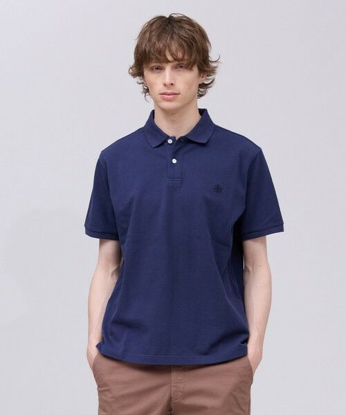 J.PRESS / ジェイプレス ポロシャツ | コットンカノコオーバーダイ ポロシャツ（ネイビー系）