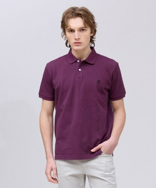 J.PRESS / ジェイプレス ポロシャツ | コットンカノコオーバーダイ ポロシャツ（パープル系）