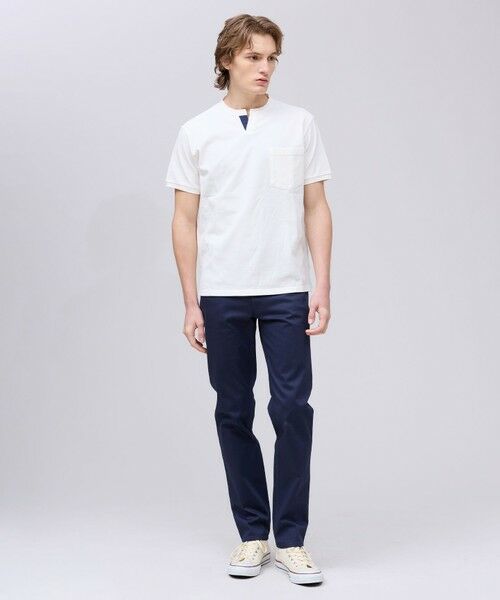 J.PRESS / ジェイプレス カットソー | コットンカノコ キーネックポケット Tシャツ | 詳細3