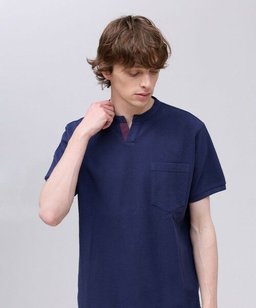 J.PRESS / ジェイプレス カットソー | コットンカノコ キーネックポケット Tシャツ | 詳細6