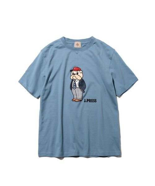 J.PRESS / ジェイプレス カットソー | 新デザイン【BULLDOG BOY】プリント Tシャツ（サックスブルー系）