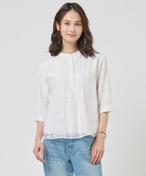 J.PRESS / ジェイプレス カットソー | シアーチェック カットソー（ホワイト系）