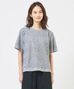 J.PRESS / ジェイプレス カットソー | レースコンビジャージー カットソー