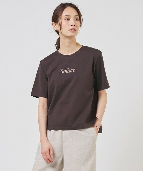 J.PRESS / ジェイプレス カットソー | 刺繍ロゴ Tシャツ（ダークブラウン系）