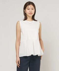 J.PRESS / ジェイプレス タンクトップ | コットンスムース レイヤードフレア カットソー