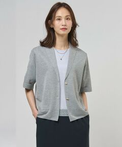 J.PRESS / ジェイプレス テーラードジャケット | Vis/Peスパーク ハーフスリーブ ニットジャケット