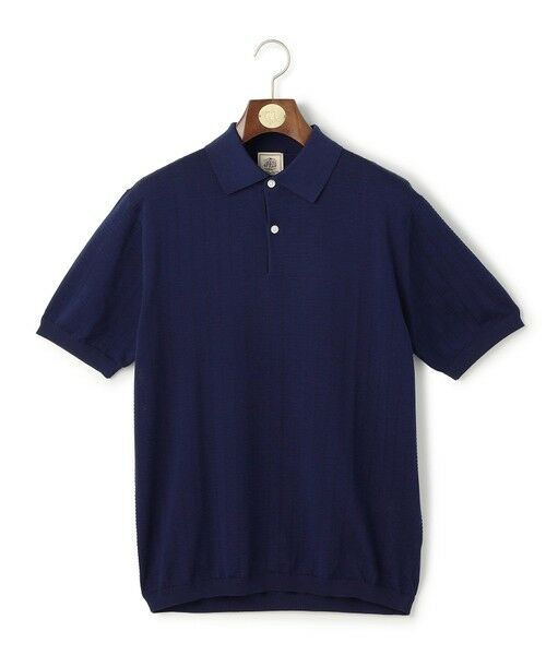J.PRESS / ジェイプレス ポロシャツ | シルクコットン ニットポロシャツ（ネイビー系）