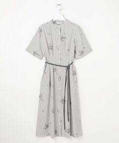 J.PRESS / ジェイプレス ロング・マキシ丈ワンピース | 【一枚で着映え】ストライプ×フラワープリント ワンピース