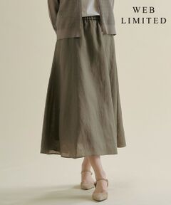 J.PRESS / ジェイプレス ミニ・ひざ丈スカート | 【WEB限定】リネン フレア スカート