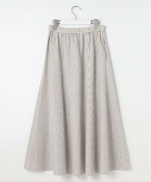J.PRESS / ジェイプレス ミニ・ひざ丈スカート | リネンMIX ストライプ フレア スカート | 詳細9