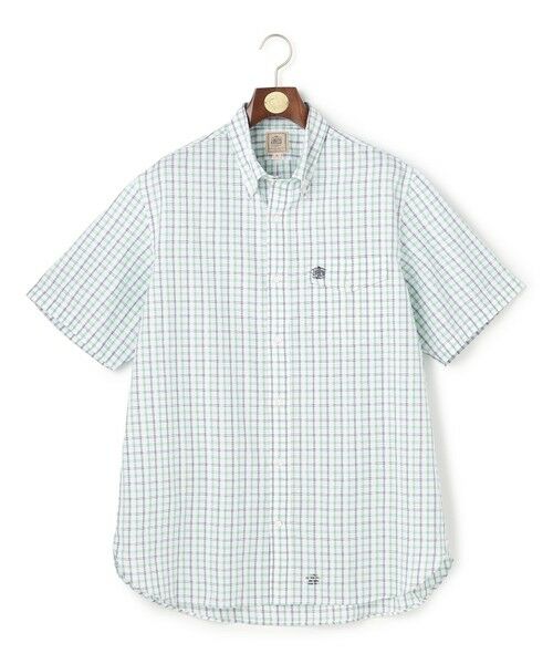 J.PRESS / ジェイプレス シャツ・ブラウス | 【KING SIZE 】【吸水速乾 / 接触冷感 / 高通気性】Aero Weave クールマックスサッカー チェック シャツ / B.D.（グリーン系3）