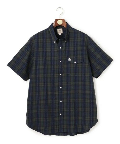 J.PRESS / ジェイプレス シャツ・ブラウス | 【KING SIZE 】【吸水速乾 / 接触冷感 / 高通気性】Aero Weave クールマックスサッカー チェック シャツ / B.D.（ネイビー系3）