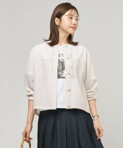 J.PRESS / ジェイプレス ブルゾン | リネンシアースラブ ノーカラー ブルゾン