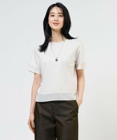 J.PRESS / ジェイプレス カットソー | 【シーンレスに活躍】コットンスムース シアーデザイン カットソー