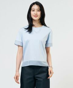 J.PRESS / ジェイプレス カットソー | 【シーンレスに活躍】コットンスムース シアーデザイン カットソー