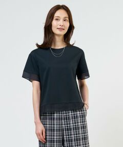 J.PRESS / ジェイプレス カットソー | 【シーンレスに活躍】コットンスムース シアーデザイン カットソー
