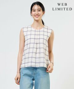 J.PRESS / ジェイプレス カットソー | 【WEB限定】シアーチェック ノースリーブ カットソー