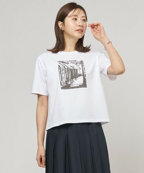 J.PRESS / ジェイプレス カットソー | プリント Ｔシャツ（ホワイト系）