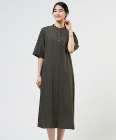 J.PRESS / ジェイプレス ミニ丈・ひざ丈ワンピース | 【WEB限定カラーあり】エンブロイダリー シャツ ワンピース