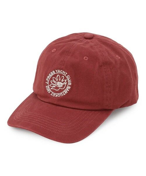 J.PRESS / ジェイプレス キャップ | 【J.PRESS YACHT CLUB】エンブロイダリーコットンツイル キャップ（ワイン系）