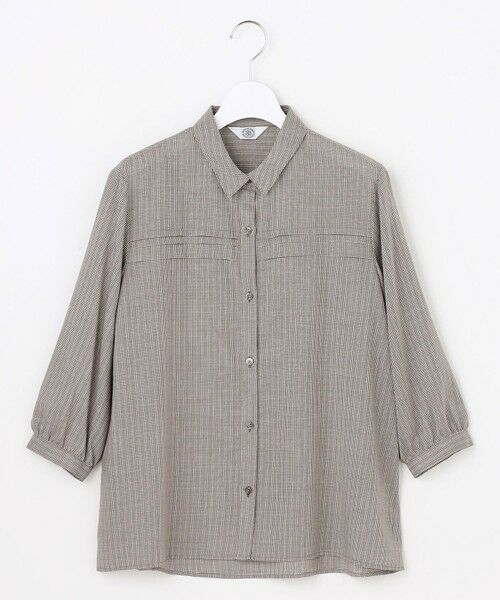 J.PRESS / ジェイプレス シャツ・ブラウス | 【シーンレスに活躍】ウォッシャブルキュプラツイル タックデザイン ブラウス（ダークブラウン系）