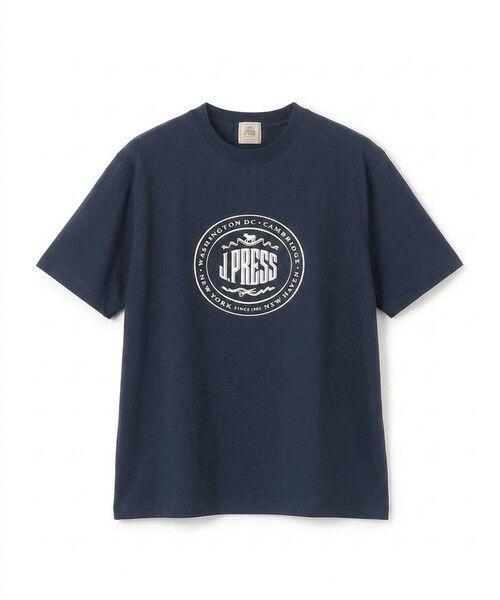 J.PRESS / ジェイプレス カットソー | 新色追加【着回し抜群】オーバルロゴ Tシャツ(ネイビー系)