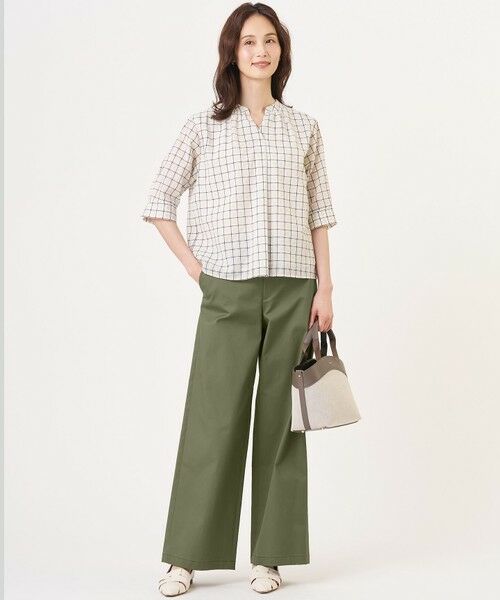 J.PRESS / ジェイプレス カットソー | シズルチェック バンドカラー カットソー | 詳細1