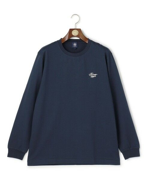 J.PRESS / ジェイプレス カットソー | グラフィックプリント ロングスリーブTシャツ(ネイビー系)