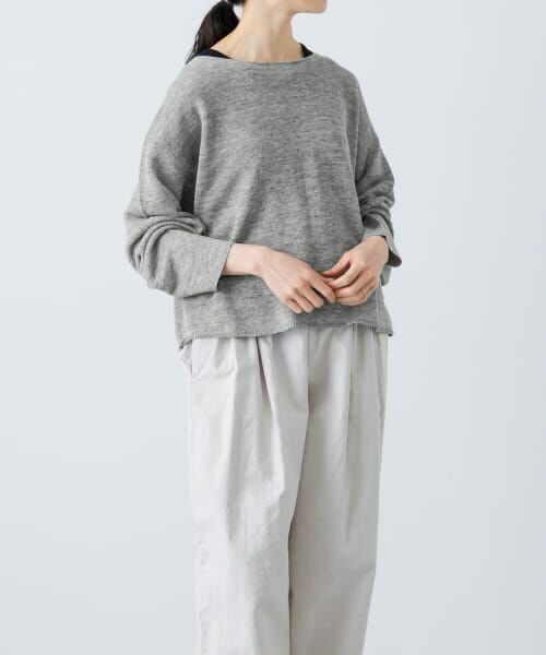 かぐれ/かぐれ リネンボートネックプルオーバー GRAY FREE かぐれ/かぐれ リネンボートネックプルオーバー GRAY FREE