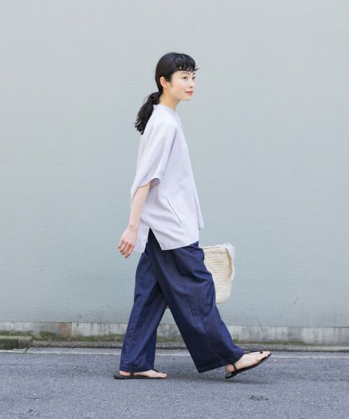 新品　今季　かぐれ　リネンスクエアケープシャツ　半袖　2025年春夏 リネンスクエアケープシャツ（シャツ/ブラウス）｜かぐれ