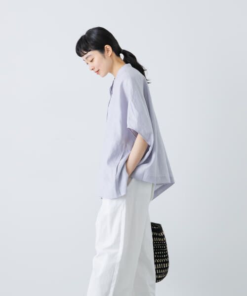2回着用　かぐれ　リネンスクエアケープシャツLAVENDER リネンスクエアケープシャツ[GAA5-23S010]｜URBAN RESEARCH公式