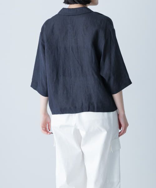 かぐれ リネンハーフスリーブジャケット ネイビー かぐれ｜リネンハーフスリーブジャケット | Rakuten Fashion