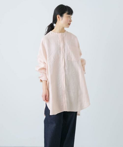 かぐれ / かぐれ シャツ・ブラウス | リネンチュニックシャツ(ピンク)