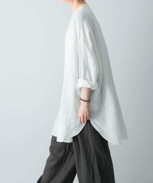 かぐれ / かぐれ シャツ・ブラウス | リネンチュニックシャツ(オフホワイト)