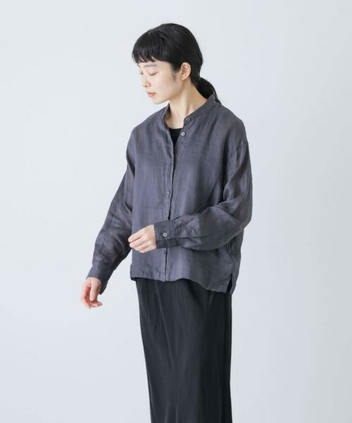 かぐれ / かぐれ シャツ・ブラウス | ラミースタンドカラーショートシャツ | 詳細1