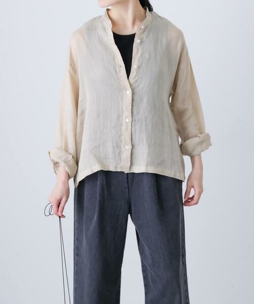 かぐれ / かぐれ シャツ・ブラウス | ラミースタンドカラーショートシャツ | 詳細10