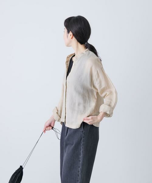 かぐれ / かぐれ シャツ・ブラウス | ラミースタンドカラーショートシャツ | 詳細11
