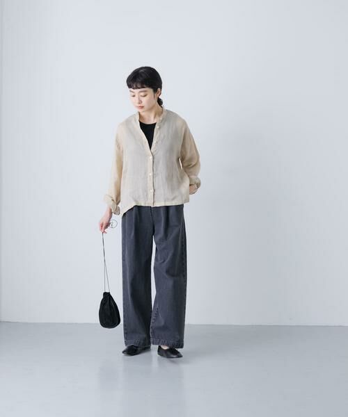 かぐれ / かぐれ シャツ・ブラウス | ラミースタンドカラーショートシャツ | 詳細14