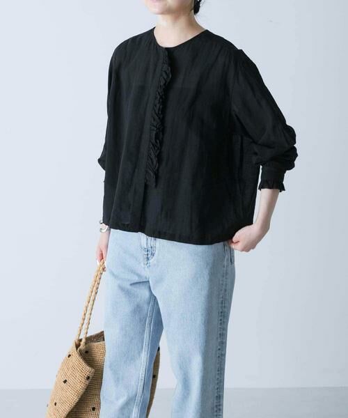 かぐれ / かぐれ シャツ・ブラウス | コットンリネンワッシャーフリルブラウス | 詳細5