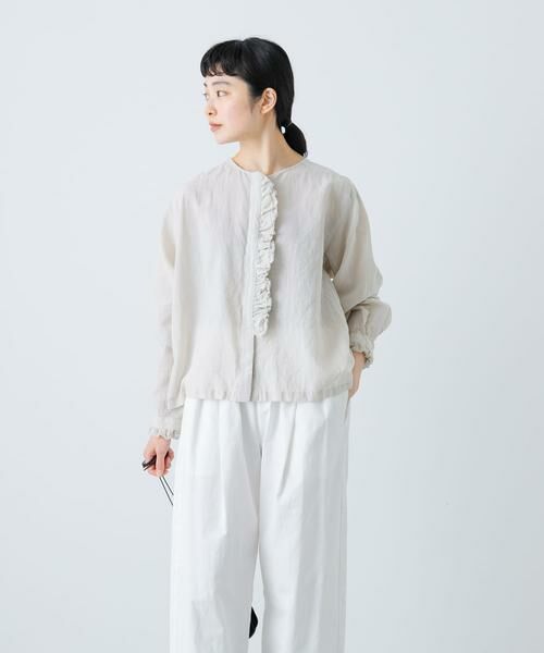 かぐれ / かぐれ シャツ・ブラウス | コットンリネンワッシャーフリルブラウス | 詳細12